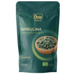 Spirulina tablete raw eco 50g, origine Europa