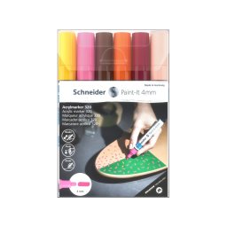 Marker cu vopsea acrilica Schneider Paint-It 320, 4 mm, 6 buc/set
