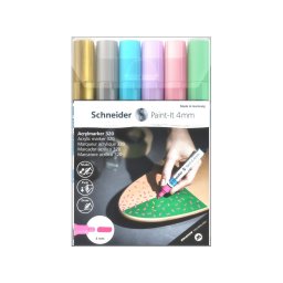 Marker cu vopsea acrilica Schneider Paint-It 320, 4 mm, 6 buc/set-model 2