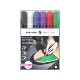 Marker cu vopsea acrilica Schneider Paint-It 320, 4 mm, 6 buc/set-model 3