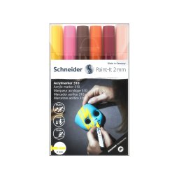 Marker cu vopsea acrilica Schneider Paint-It 310, 2 mm, 6 buc/set-model 1