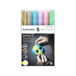 Marker cu vopsea acrilica Schneider Paint-It 310, 2 mm, 6 buc/set-model 2