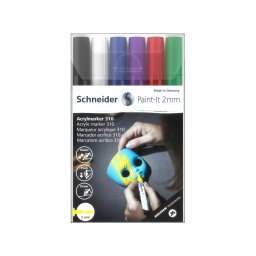 Marker cu vopsea acrilica Schneider Paint-It 310, 2 mm, 6 buc/set-model 3