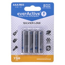 Rechargeable batteries everActive Ni-MH R03 AAA 800 mAh Silver Line