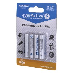 Rechargeable batteries everActive Ni-MH R03 AAA 1050 mAh Professional Line