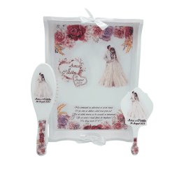 Set personalizat pentru gatit mireasa, model cu trandafiri, 3 piese - FEIS204005