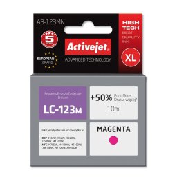 Activejet AB-123MN ink for Brother printer; Brother LC123M/LC121M replacement; Supreme; 10 ml; magenta