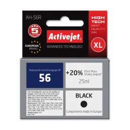 Activejet AH-56R ink for HP printer, HP 56 C6656A replacement; Premium; 25 ml; black