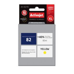 Cerneala AH-82YR inlocuitor pentru HP 82 C4913A, Galben, 80 ml