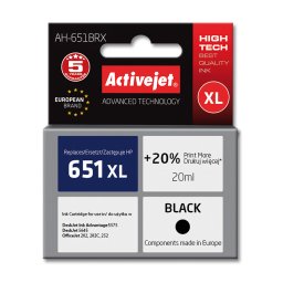 Activejet AH-651BRX ink for HP printer; HP 651 C2P10AE replacement; Premium; 20 ml; black