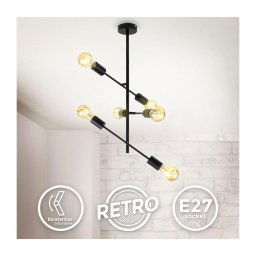 Lustră pe tijă 6xE27/60W/230V B.K. Licht 1344