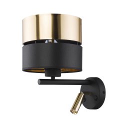 Lampă LED de perete HILTON 1xE27/15W/230V + LED/3W/230V alamă/negru