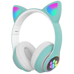 Casti wireless VZV-23M cu urechi de Pisica bluetooth 5.0 Verde