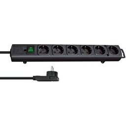 Prelungitor Brennenstuhl Comfort Line + 6x Steck black