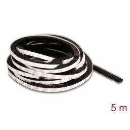 Banda autoadeziva cu perii 5m x 10mm Negru, Delock 66894