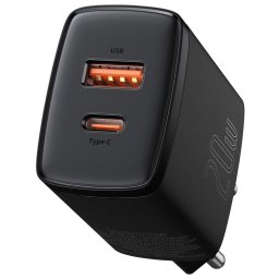 Incarcator de retea Compact, Quick Charge 20W, 1 x USB Type-C 5V/3A max, 1 x USB 5V/3A, negru
