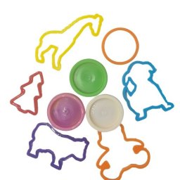 Plastilina, 3 cutii, forme si accesorii, verde alb si rosu