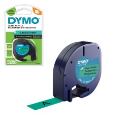 Etichete din plastic verde DYMO LetraTag 12 mm pentru hobby, gradinarit si organizare creativa S0721640