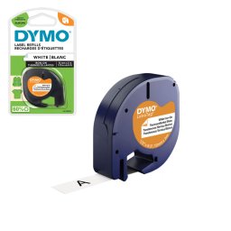 Etichete originale pentru haine DYMO LetraTag Iron-On 12 mm albe pentru marcarea textilelor