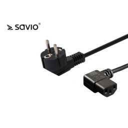 SAVIO Power cable Schuko (M) angled – IEC C13, 1.2 m CL-115