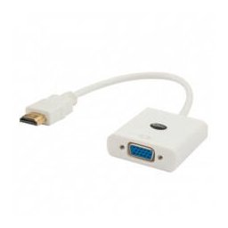 Savio CL-27B video cable adapter HDMI Type A (Standard) VGA (D-Sub) White