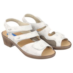 Sandale confort, piele naturala, albe, dama, PodoWell Kyara
