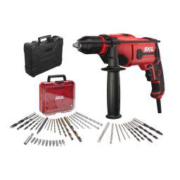 SKIL 6725 GB, Masina de gaurit cu percutie 710 W, 30 Biti, 8 Burghie, Geanta