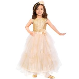 Costum Printesa pentru fetite 3-5 ani Corolle Bal Auriu