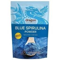 Spirulina albastra pulbere bio 75g Dragon Superfoods