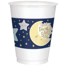 Set 10 pahare plastic Luna stele nori Twinkle Little Star 470 ml