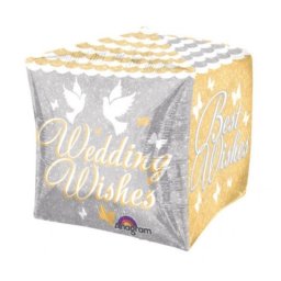 Balon folie cub nunta Best wedding wishes 38 x 38cm