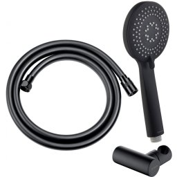 Arnika set - para de dus, furtun si suport de dus finisaj negru