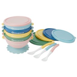 Set 5 boluri si 3 lingurite colorate