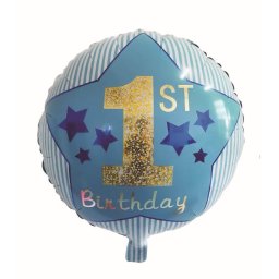 Balon folie prima aniversare albastru 45 cm