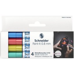 Marker Schneider Paint-It 010 culori metalice, varf 0,8 mm, 4 buc/set