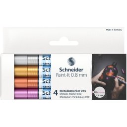 Marker Schneider Paint-It 010 culori metalice, varf 0,8 mm, 4 buc/set, model 2