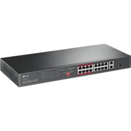 Tp-Link SWITCH TP-LINK 16 porturi, 16 PoE+ 10/100 Mbps RJ45, 2 Gigabit RJ45,1 x combo Gigabit SFP slot, carcasa metal "TL-SL1218P