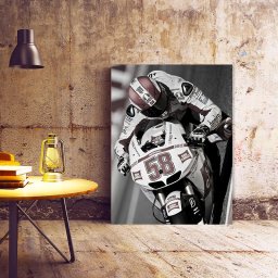 Tablou Black and white moto race