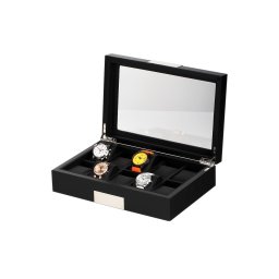 Ceas Lemn Negru Rothenschild RS-2350-10BL Pentru 10 Ceasuri