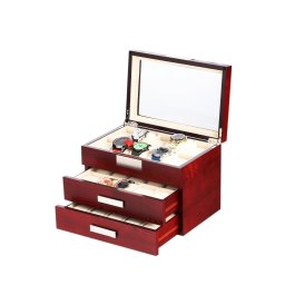 Cutie Ceasuri Lemn Cires Rothenschild RS-2350-30C Pentru 30 Ceasuri