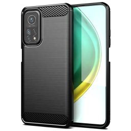 Husa Carbon Silicone pentru Xiaomi Mi 10T Mi 10T Pro, Negru