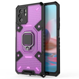 Husa antisoc Xiaomi Redmi Note 10 10S, Honeycomb Armor, Rose Violet