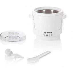 Accesoriu pentru preparare inghetata Bosch MUZ5EB2, pentru modelele de roboti de bucatarie Bosch MUM5, 550 gr, Alb