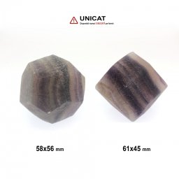 Piatra Rulata Naturala Fluorit Curcubeu Fatetat 58-61 x 45-56 mm ( XXL ) - Unicat