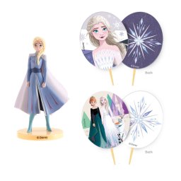 Set decor tort plastic Frozen II 3 buc