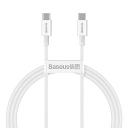 Superior, Fast Charging Data Cable pt. smartphone, USB Type-C la USB Type-C 100W, 1m, alb