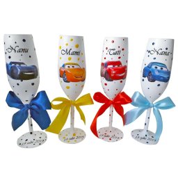 Set 4 pahare pentru parinti si nasi botez - FEIS166