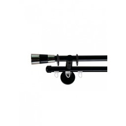 Galerie dubla picior universal valeo teava neteda / profil negru 19mm