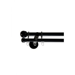 Galerie dubla picior universal todi max teava neteda / profil negru 19mm