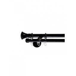 Galerie dubla picior universal prince teava neteda / profil negru 19mm